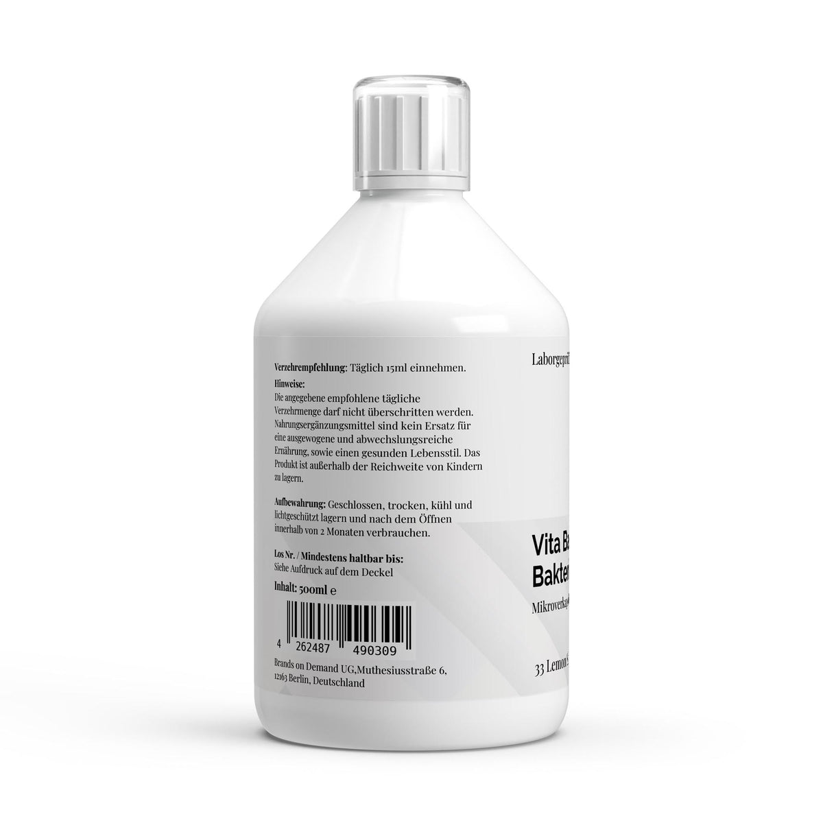 Vita Balance PLUS+ Bacterial Cultures - 33 vegan Lemon Shots - 500ml