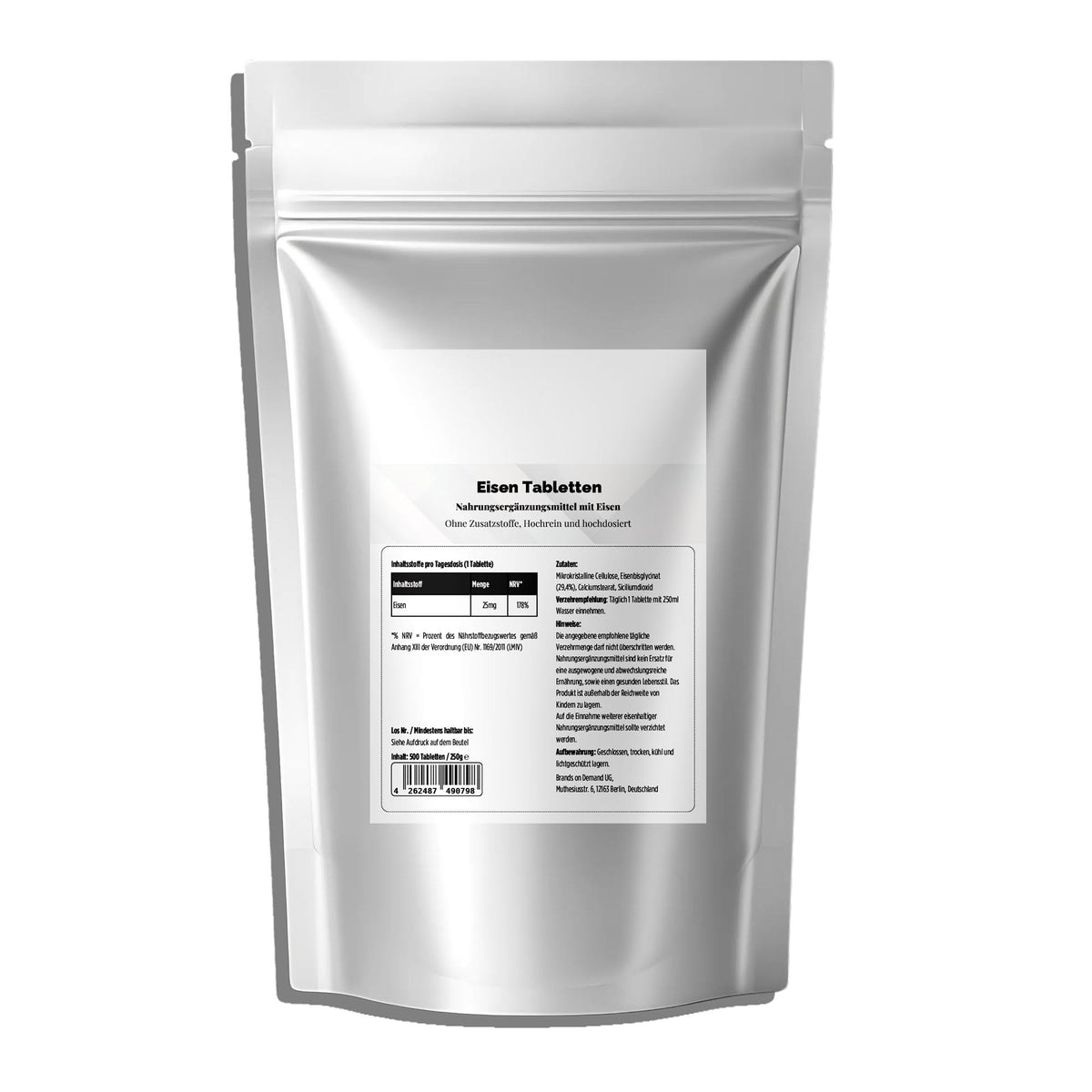 25mg Iron Bisglycinate - 500 Tablets