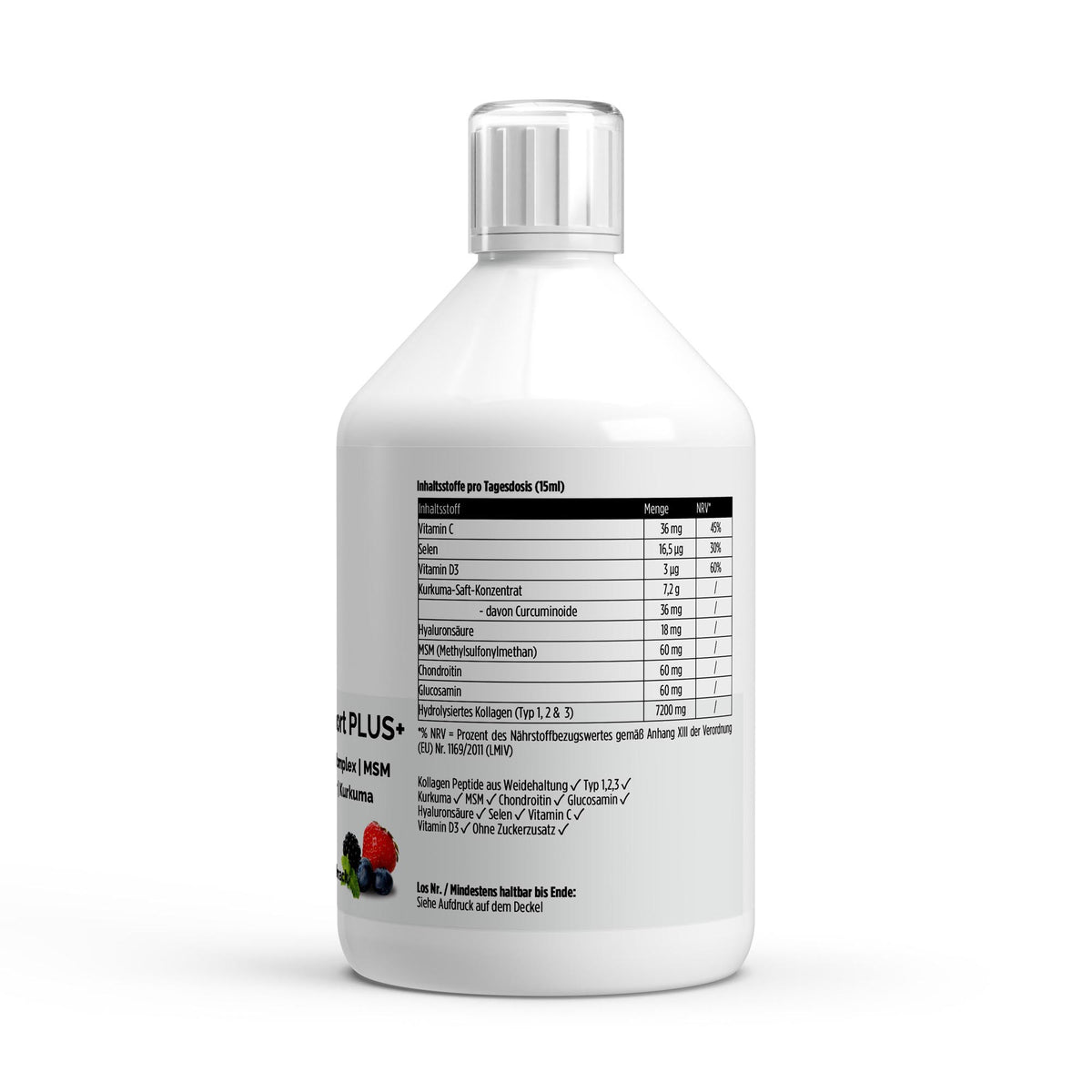 Collagen Support PLUS+ Shots (1500 DA) - Wild Berry - 500ml